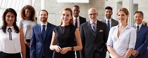 Group of professionals smiling